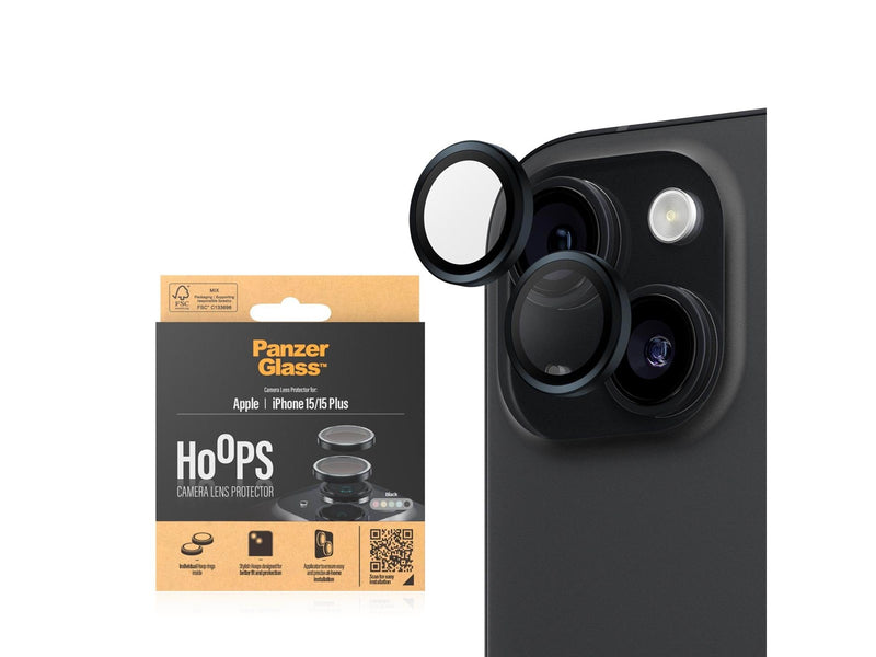 PanzerGlass Hoops™ Camera Lens Protector iPhone 15 | 15 Plus | Black