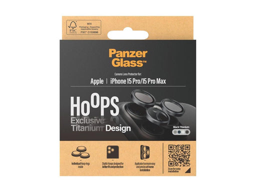 PanzerGlass Hoops® Titanium Camera Lens Protector Black iPhone 15 Pro | 15 Pro Max