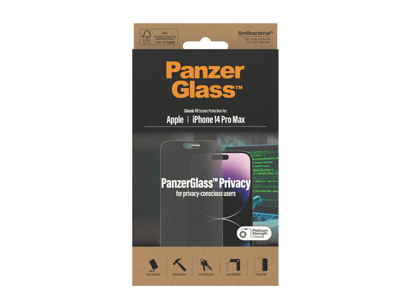 PanzerGlass Privacy Screen Protector Apple iPhone 14 Pro Max | Classic Fit