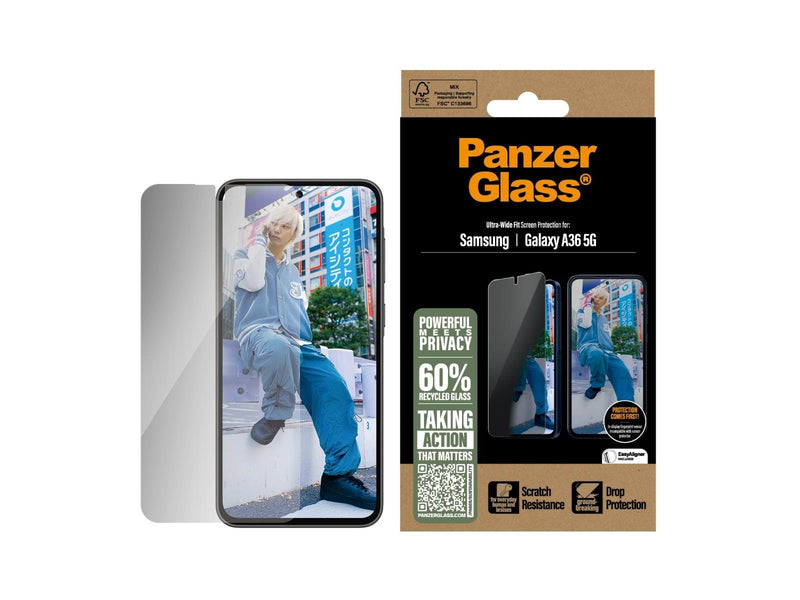 PanzerGlass Privacy Screen Protector Samsung Galaxy A36 5G | Ultra-Wide Fit