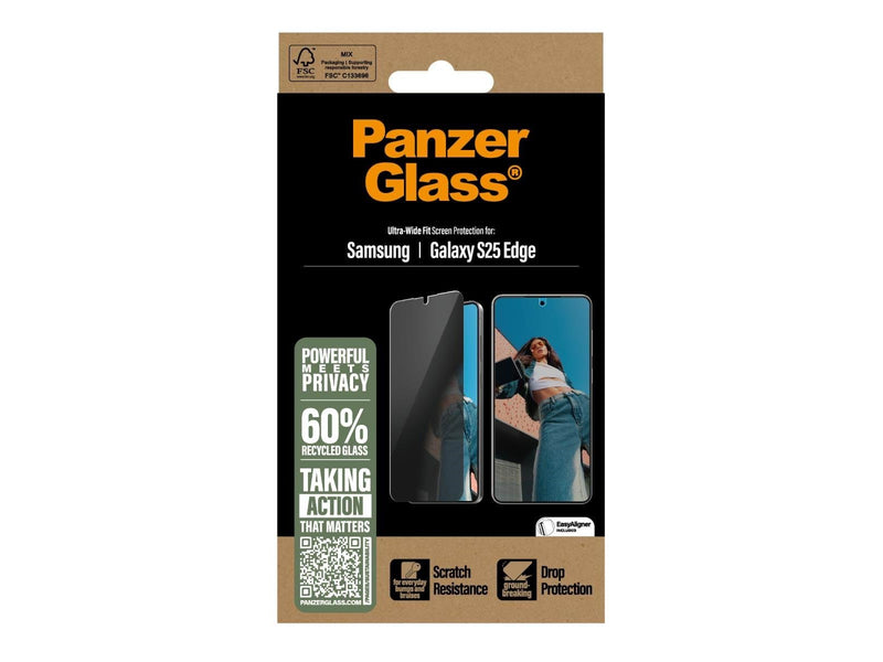 PanzerGlass Privacy Screen Protector Samsung S25 Edge | Ultra-Wide Fit