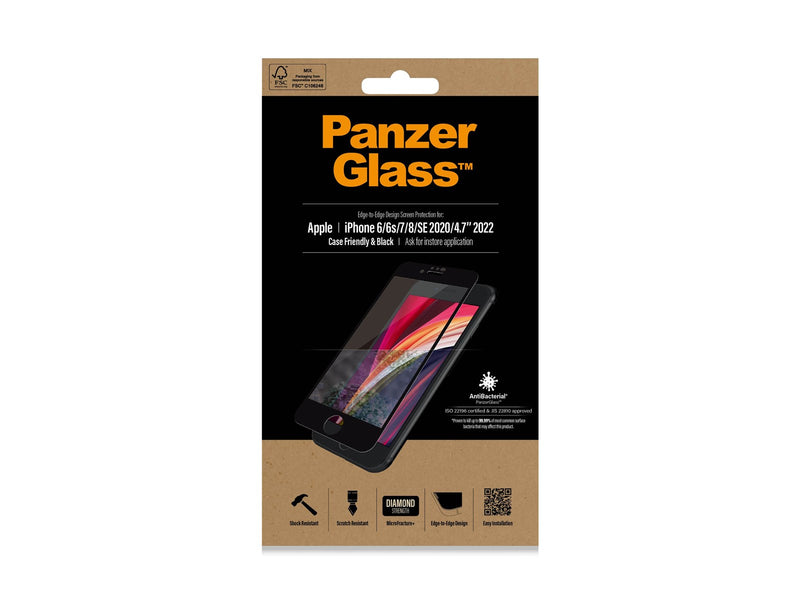 PanzerGlass Screen Protector Apple iPhone 8 | 7 | 6s | 6 | SE (2020/2022) | Edge-to-Edge