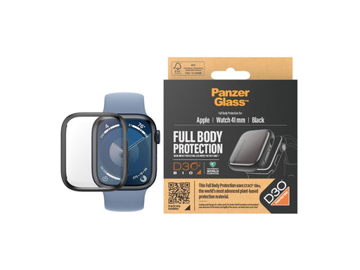 PanzerGlass Screen Protector Full Body Apple Watch Series 9 with D3O | 41mm | Black