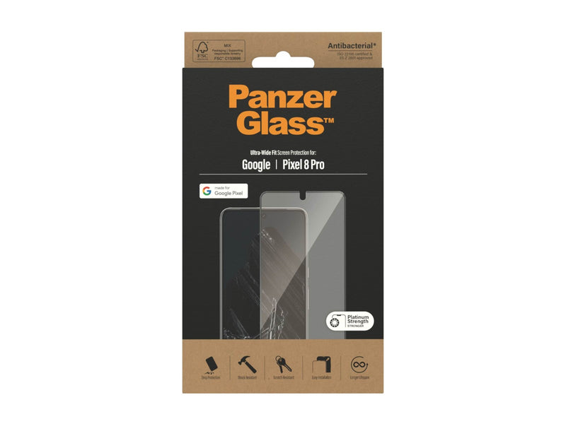 PanzerGlass Screen Protector Google Pixel 8 Pro | Ultra-Wide Fit