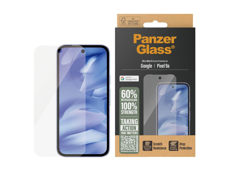 PanzerGlass Screen Protector Google Pixel 9a | Ultra-Wide Fit