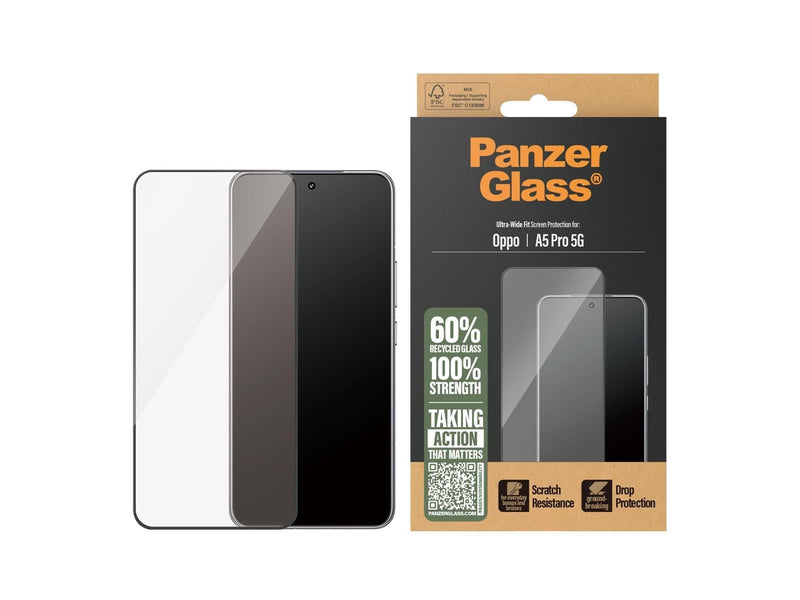 PanzerGlass Screen Protector OPPO A5 Pro 5G | Ultra-Wide Fit