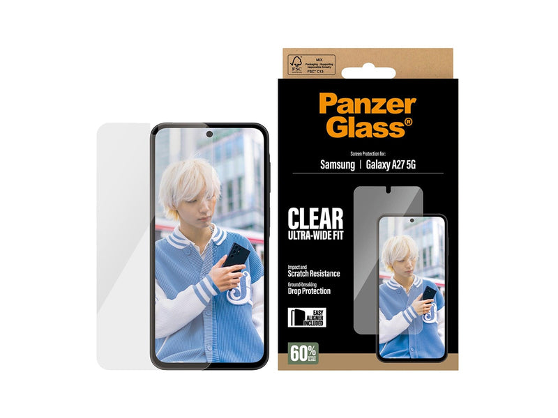 PanzerGlass Screen Protector Samsung Galaxy A27 | Ultra-Wide Fit w. EasyAligner