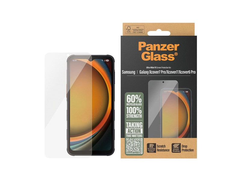 PanzerGlass Screen Protector Samsung Galaxy Xcover7 Pro | Xcover7 | Xcover6 Pro | Ultra-Wide Fit