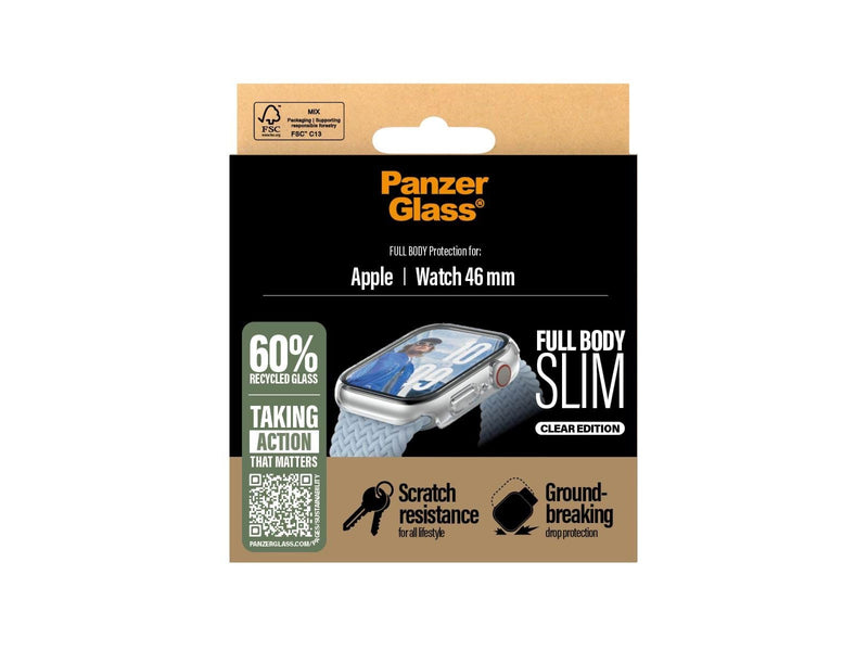 PanzerGlass Screen Protector Snappie Full Body Slim Transparent Apple Watch Series 10 | 46mm