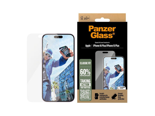 PanzerGlass Screen Protector iPhone 16 Plus | Classic Fit