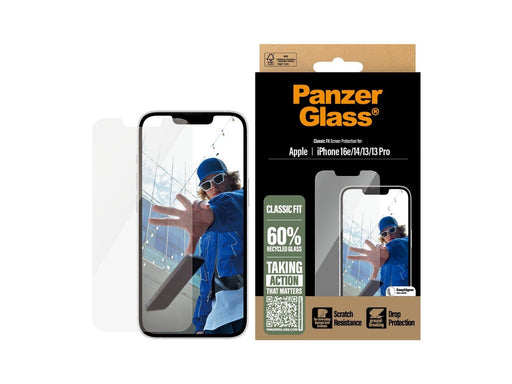PanzerGlass Screen Protector iPhone 17e | 16e | 14 | 13 | 13 Pro | Classic Fit w. EasyAligner