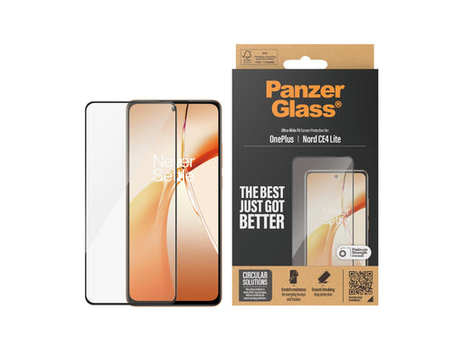 PanzerGlass Screen Protector w. Black Frame OnePlus Nord CE4 Lite | Ultra-Wide Fit