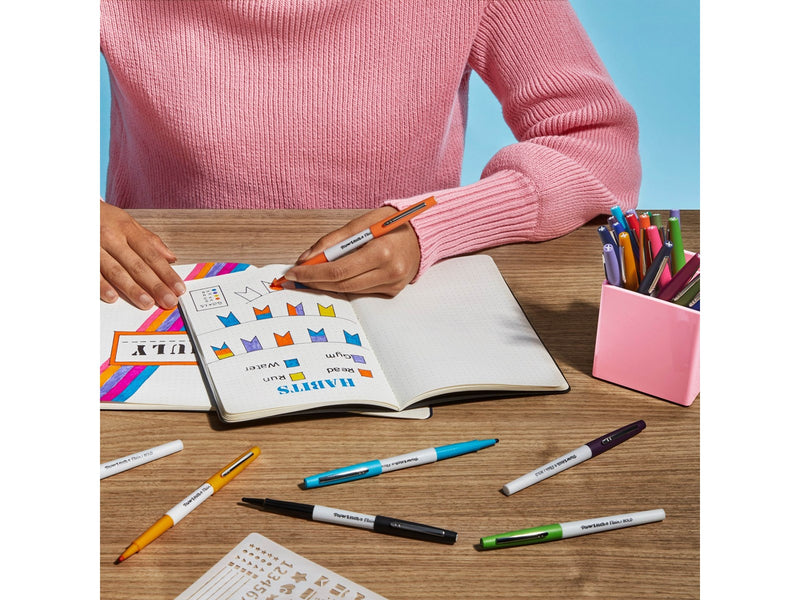 Paper Mate Flair Filzstifte | Fette Spitze (1,2 mm) | Verschiedene Farben | 12 Stück