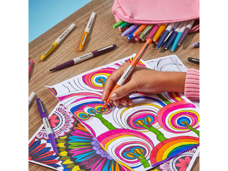 Paper Mate Flair Filzstifte | Fette Spitze (1,2 mm) | Verschiedene Farben | 12 Stück