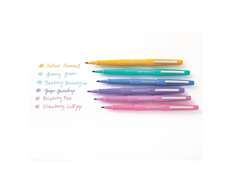 Paper Mate Flair Filzstifte | mittlere Spitze (0,7mm) | Candy POP Farben | 6 Stück