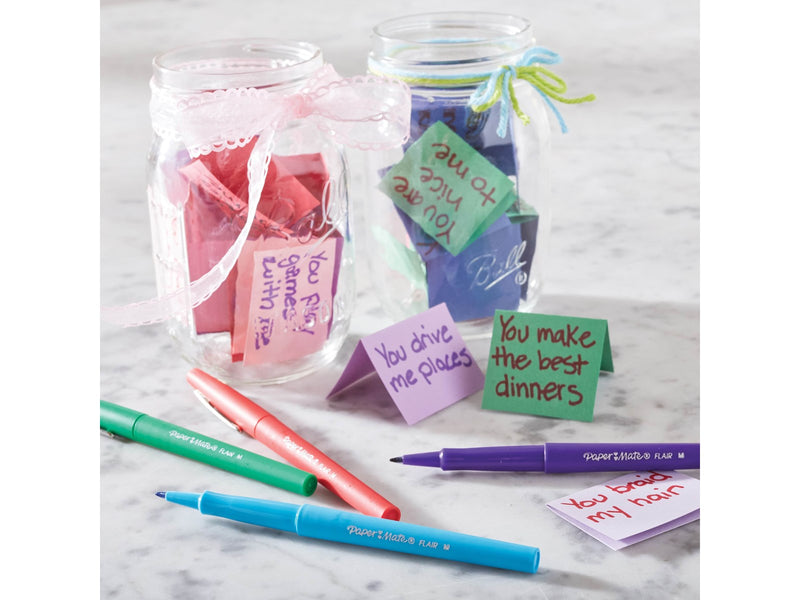Paper Mate Flair Filzstifte | mittlere Spitze (0,7mm) | Candy POP Farben | 6 Stück