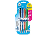 Paper Mate FlexGrip Gelstifte | 0,7 mm | schwarze | blaue | rote & grüne Tinte | 4 Stück