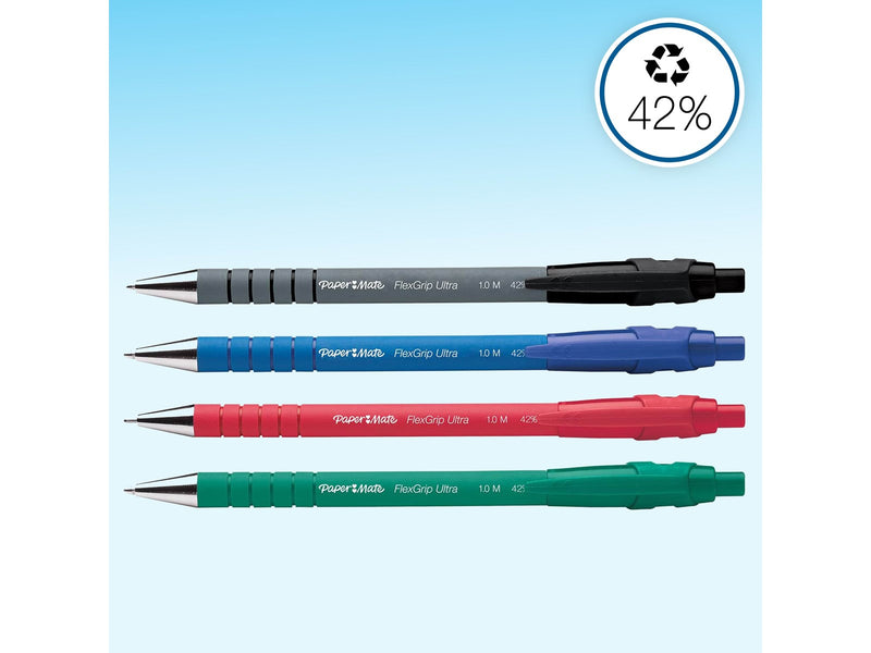 Paper Mate Flexgrip Ultra-Druckkugelschreiber | mittlere Spitze (1,0 mm) | sortierte Farben | 4er-Packung