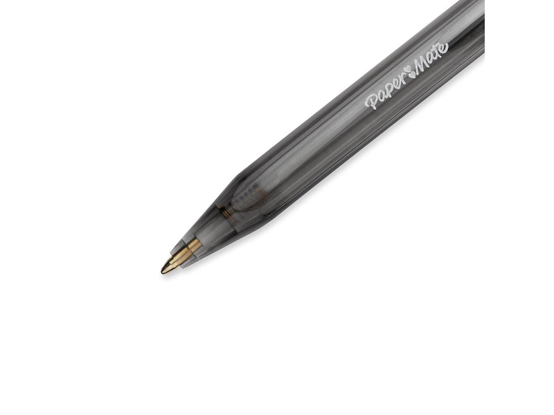 Paper Mate InkJoy 100RT Retractable Kugelschreiber | mittlere Spitze (1,0 mm) | Schwarz | 100 Stück