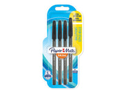 Paper Mate InkJoy 100RT Retractable Kugelschreiber | mittlere Spitze (1,0 mm) | Schwarz | 4 Stück
