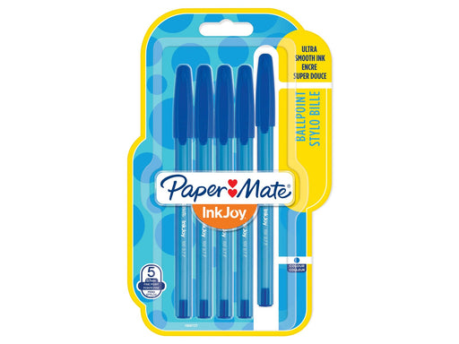Paper Mate InkJoy 100ST Kugelschreiber | feine Spitze (0,7 mm) | Blau | 5 Stück