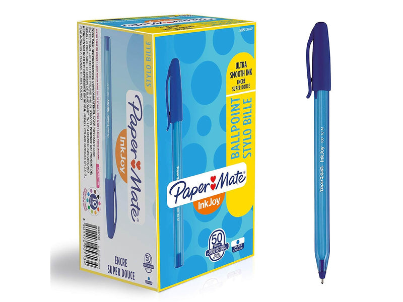 Paper Mate InkJoy 100ST Kugelschreiber | mittlere Spitze (1,0 mm) | Blau | 50 Stück