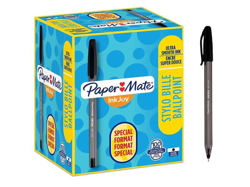 Paper Mate InkJoy 100ST Kugelschreiber | mittlere Spitze (1,0 mm) | Schwarz | 100 Stück