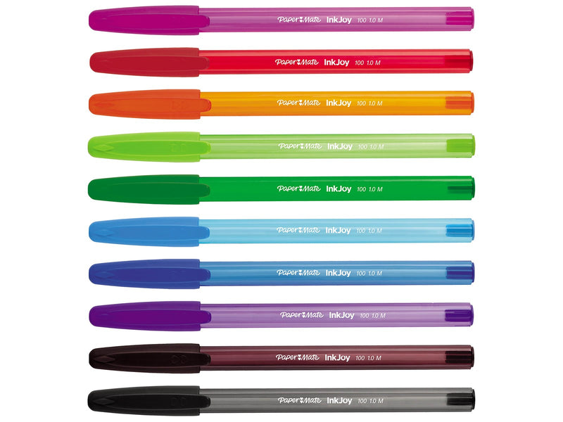 Paper Mate  InkJoy 100ST Kugelschreiber | mittlere Spitze (1,0 mm) | farblich sortiert | 27 Stück