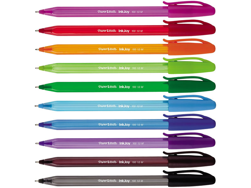 Paper Mate  InkJoy 100ST Kugelschreiber | mittlere Spitze (1,0 mm) | farblich sortiert | 27 Stück