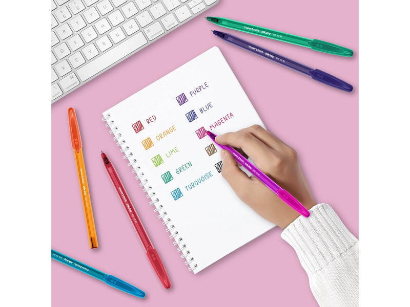 Paper Mate InkJoy 100ST Kugelschreiber | mittlere Spitze (1,0 mm) | rot, grün, blau und schwarz | 5 Stück