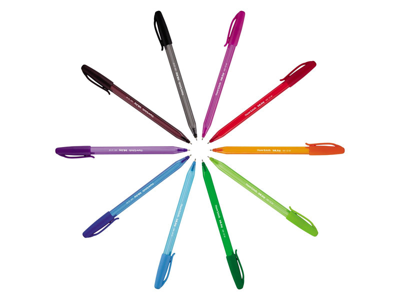 Paper Mate InkJoy 100ST Kugelschreiber | mittlere Spitze (1,0 mm) | rot, grün, blau und schwarz | 5 Stück