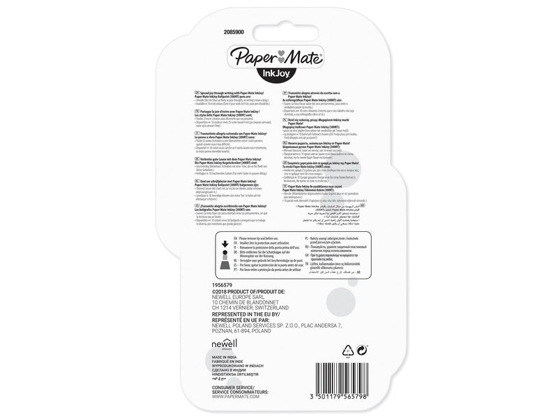Paper Mate InkJoy 300RT Retractable Kugelschreiber | mittlere Spitze (1,0 mm) | Schwarz | 8 Stück