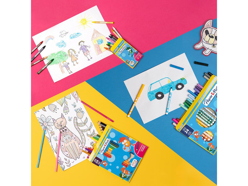 Paper Mate Malstifte mit Filzspitze für Kinder | Waschbar | Verschiedene Farben | 12 Faserspitzenmarker
