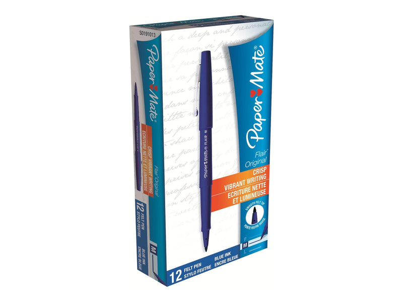 Paper Mate Nylon - fibre-tip pen - blue (pack of 12)
