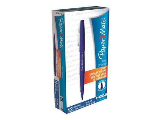 Paper Mate Nylon - fibre-tip pen - blue (pack of 12)