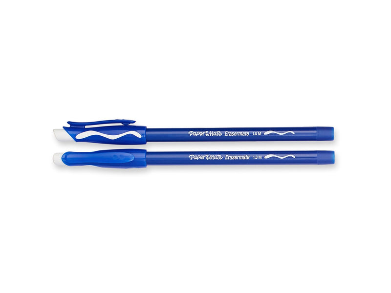 Paper Mate Replay Radierbarer Kugelschreiber | mittlere Spitze (1,0 mm) | blau | 2 Stück