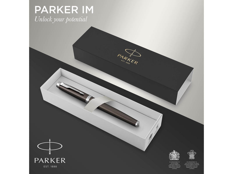 Parker IM Tintenroller | Dark Espresso | feine Spitze | Schwarz | Geschenkbox