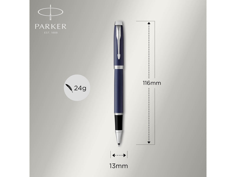 Parker IM Tintenroller | Matte Blue | feine Spitze | Schwarz | Geschenkbox