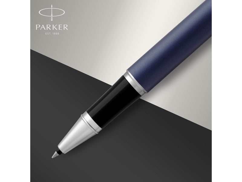 Parker IM Tintenroller | Matte Blue | feine Spitze | Schwarz | Geschenkbox