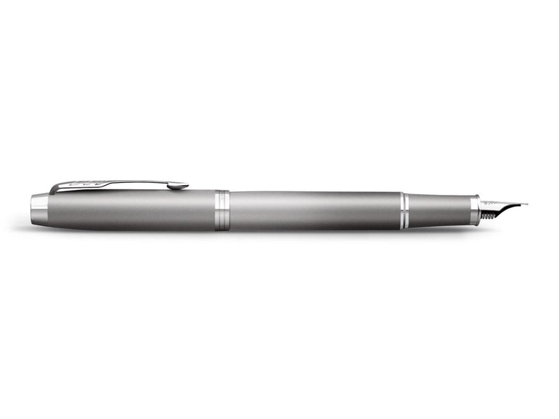 Parker IM Writing Rituals Fountain Pen | Grey Finish with Gradient | Chrome Trims | Fine Nib | Blue Ink | Gift Box