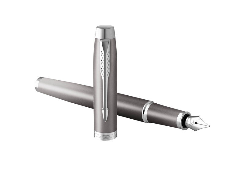 Parker IM Writing Rituals Fountain Pen | Grey Finish with Gradient | Chrome Trims | Fine Nib | Blue Ink | Gift Box