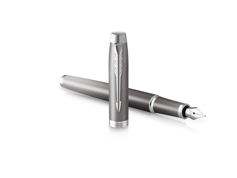 Parker IM Writing Rituals Fountain Pen | Grey Finish with Gradient | Chrome Trims | Medium Nib | Blue Ink | Gift Box