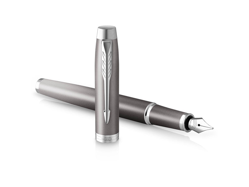 Parker IM Writing Rituals Fountain Pen | Grey Finish with Gradient | Chrome Trims | Medium Nib | Blue Ink | Gift Box