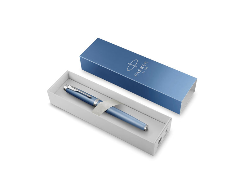 Parker IM Writing Rituals Fountain Pen Peaceful Blue Finish with Gradient & Chrome Trims Fine Nib Blue Ink Gift Box