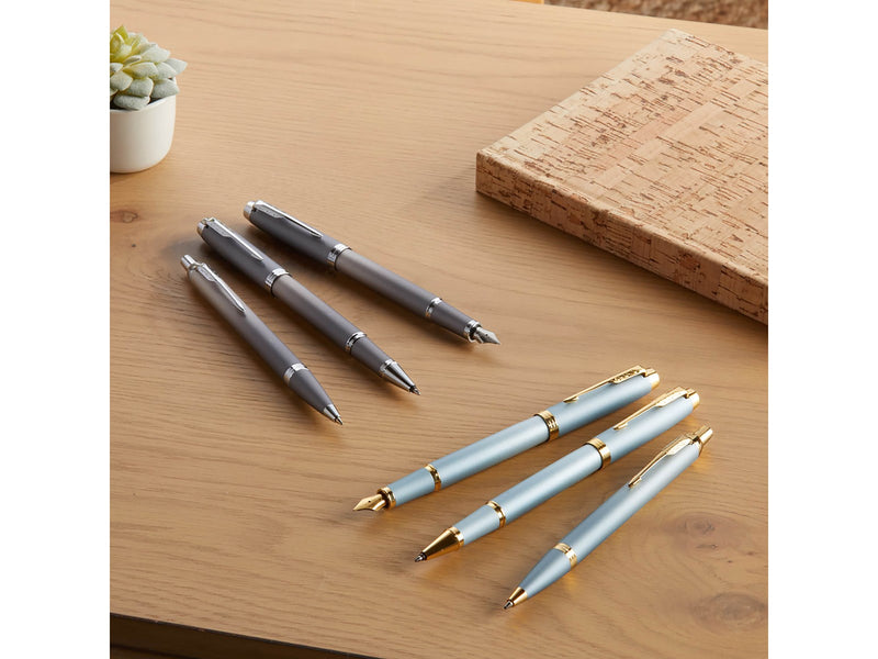Parker IM Writing Rituals Fountain Pen | Turquoise Green Finish with Gradient | Gold Trims | Fine Nib | Blue Ink | Gift Box