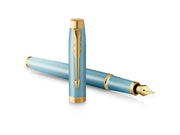 Parker IM Writing Rituals Fountain Pen | Turquoise Green Finish with Gradient | Gold Trims | Fine Nib | Blue Ink | Gift Box