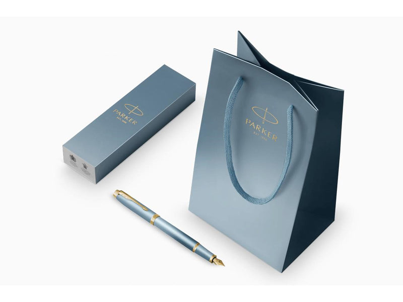 Parker IM Writing Rituals Fountain Pen | Turquoise Green Finish with Gradient | Gold Trims | Fine Nib | Blue Ink | Gift Box