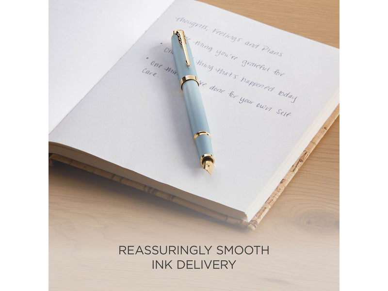 Parker IM Writing Rituals Fountain Pen | Turquoise Green Finish with Gradient | Gold Trims | Fine Nib | Blue Ink | Gift Box