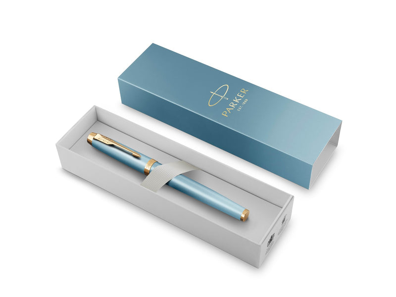 Parker IM Writing Rituals Fountain Pen | Turquoise Green Finish with Gradient | Gold Trims | Fine Nib | Blue Ink | Gift Box