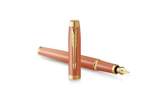 Parker IM Writing Rituals Fountain Pen  Uplifting Orange  Finish with Gradient & Gold Trims Fine Nib Blue Ink Gift Box